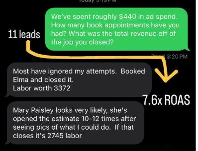 Client text message